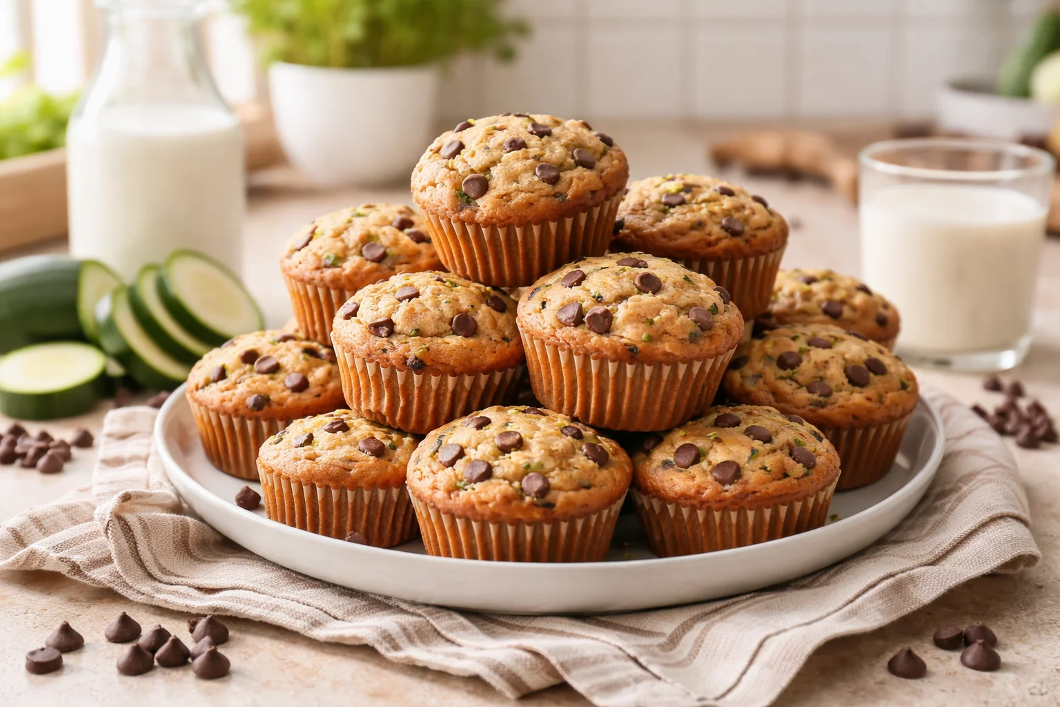 Deliciously Moist Zucchini Chocolate Chip Muffins Recipe