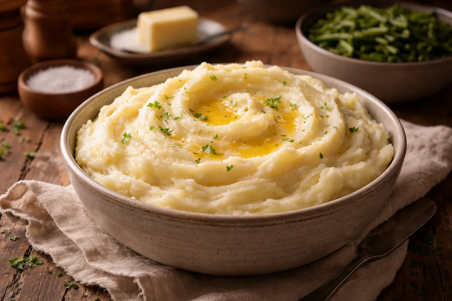 roasted garlic mashed potatoes sausage gravy